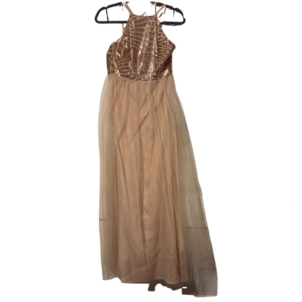 Forever21 Gold Nude long Prom Dress